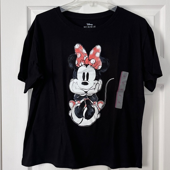 Disney Tops - Disney Minnie Mouse Black Short Sleeve Tee Shirt Top Women’s Size XXL